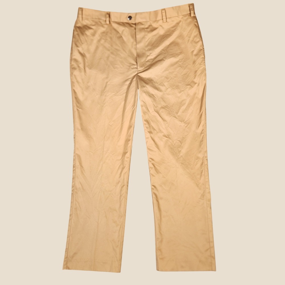 Orvis Chino Pants Mens 40 Tan Excellent Flat Front 100% Cotton Trousers